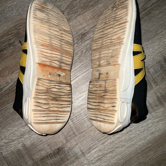 bebe Women's Leylan Sneaker, Black/Yellow, Size 8.5 - Picture 5 of 5